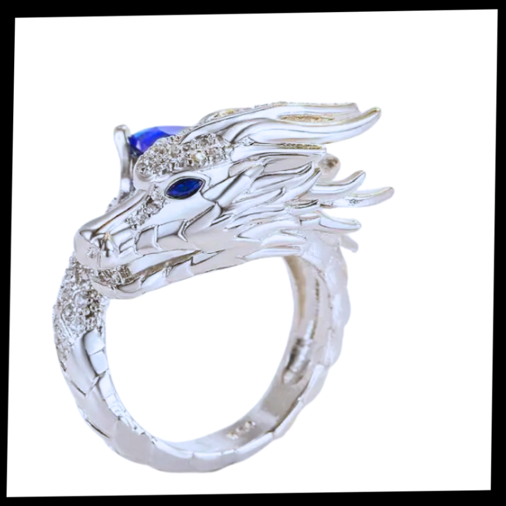Unique Handmade Silver Dragon Ring - Ozerty