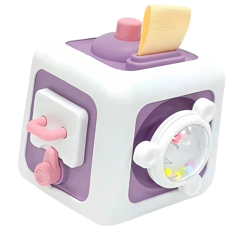 Vibrant 6 in 1 Busy Cube Sensory Toy -Purple - Ozerty