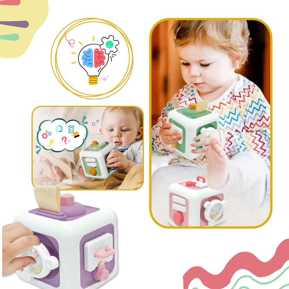 Vibrant 6 in 1 Busy Cube Sensory Toy - Ozerty