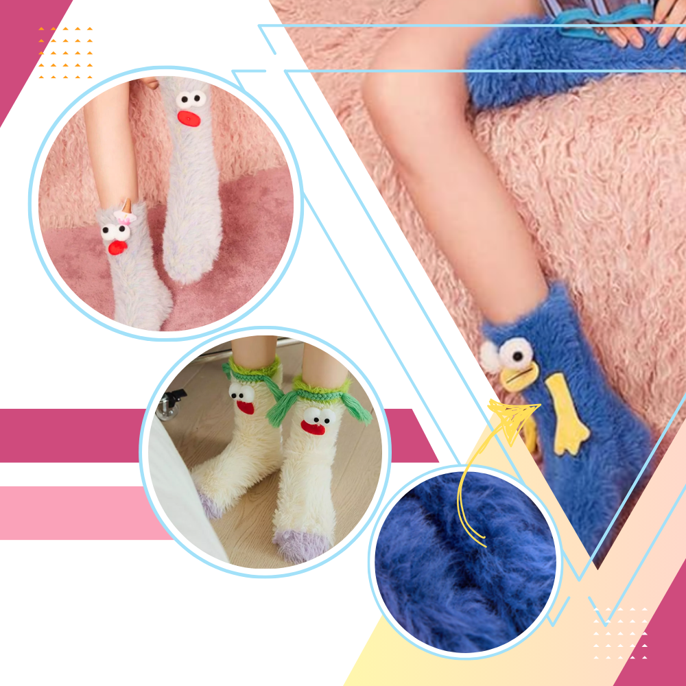 Coral Velvet Funky Socks  - Ozerty