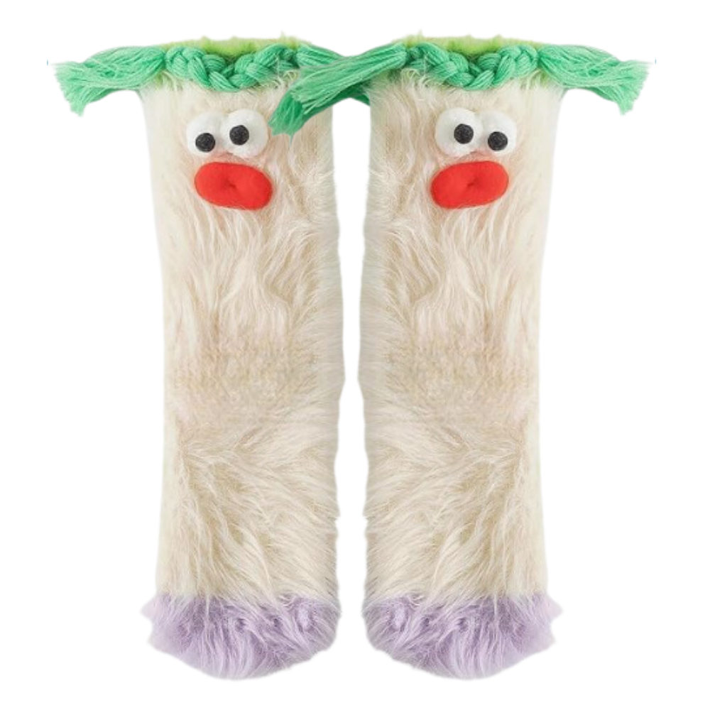 Coral Velvet Funky Socks  -White - Ozerty