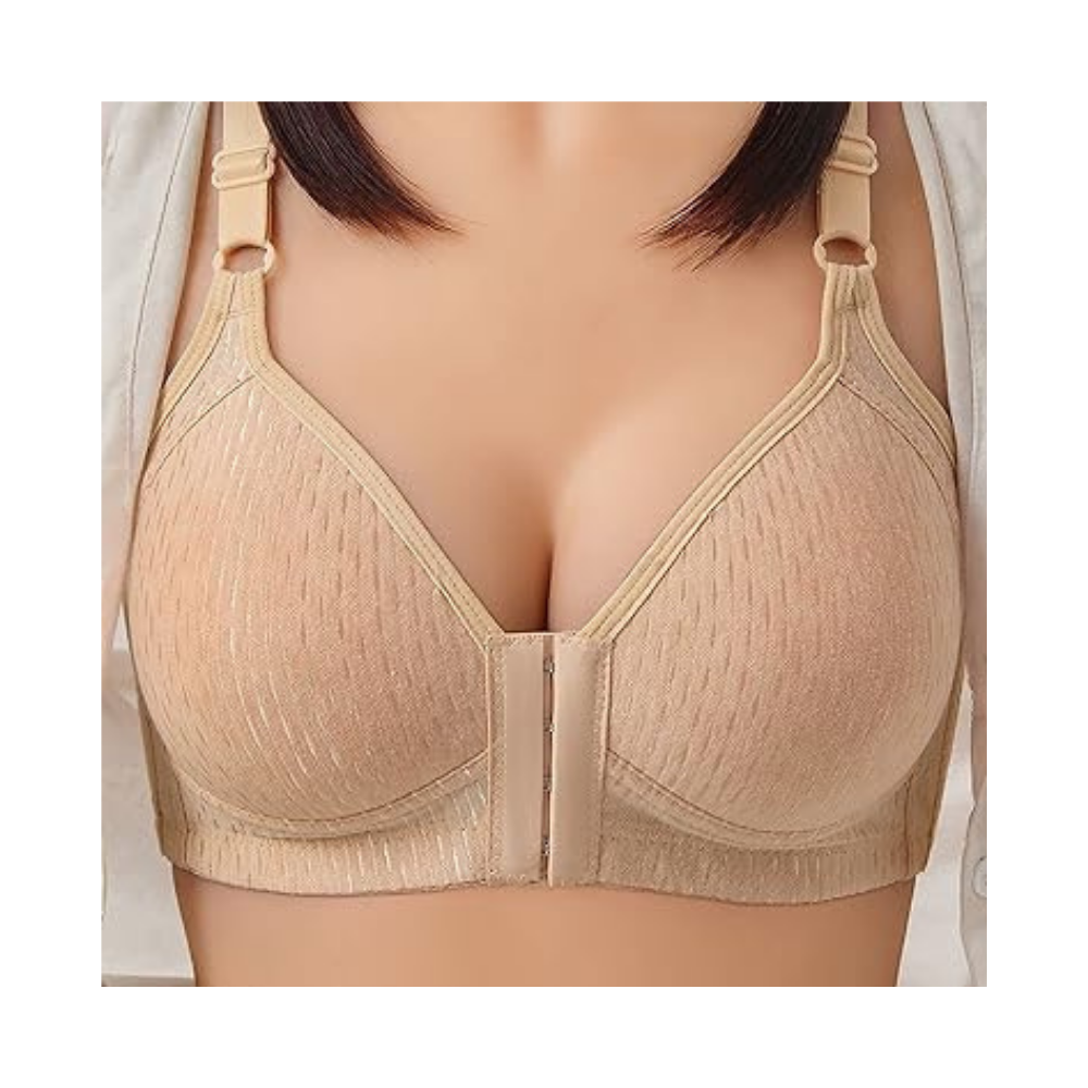 Wireless Plus Size Push Up Bra -Skin Pique Cotton - Ozerty